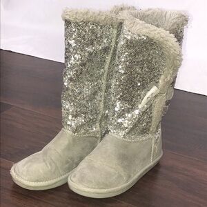 {Justice} Sequin Faux Fur Lined Boots
